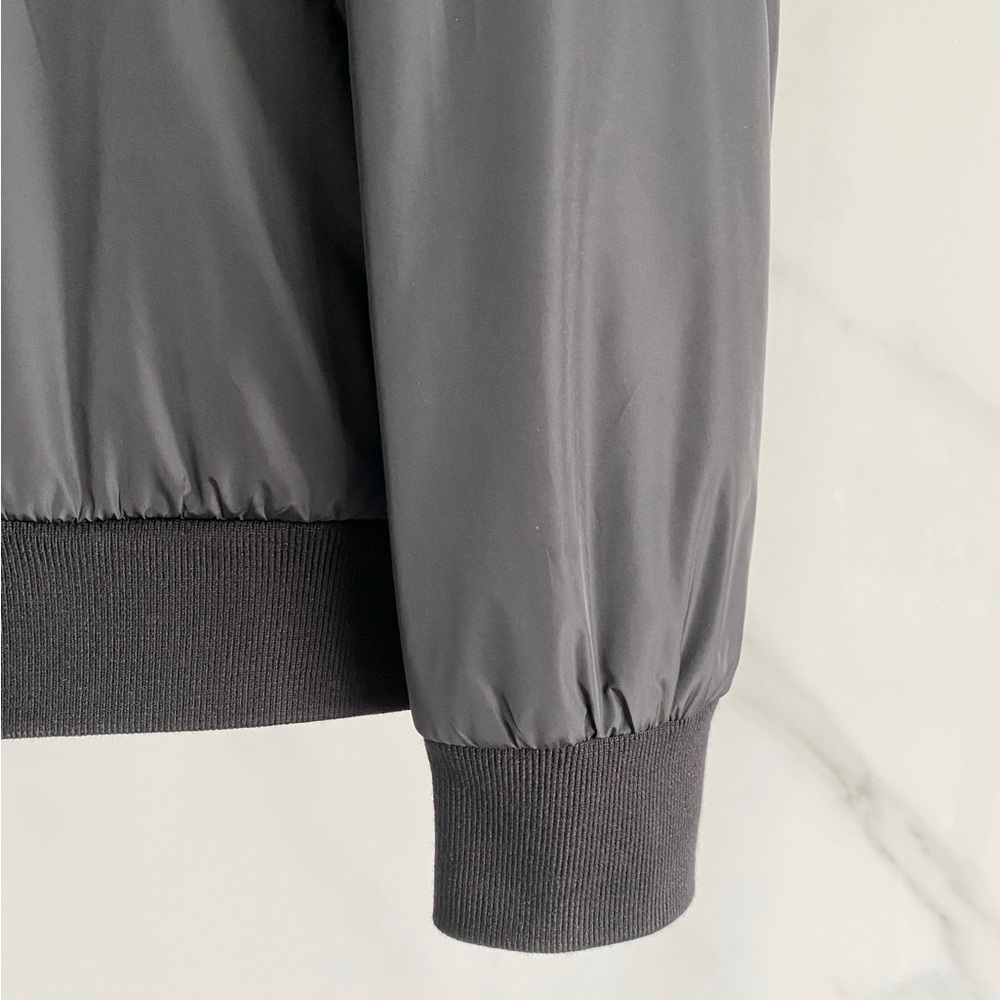 Prada Black Mixed-Media Varsity Bomber Jacket - Picture 8 of 9